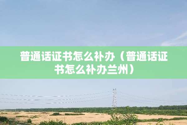 普通话证书怎么补办（普通话证书怎么补办兰州）