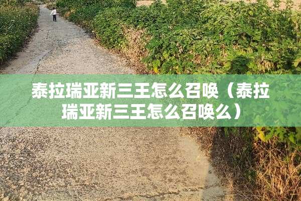 泰拉瑞亚新三王怎么召唤（泰拉瑞亚新三王怎么召唤么）