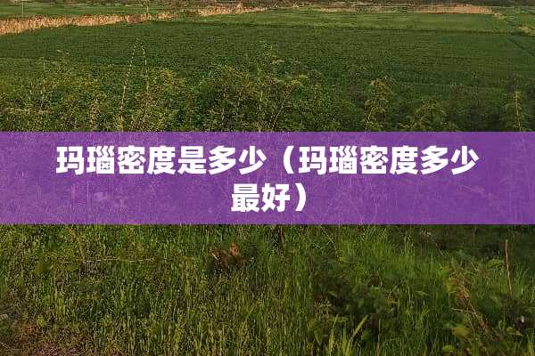 玛瑙密度是多少（玛瑙密度多少最好）