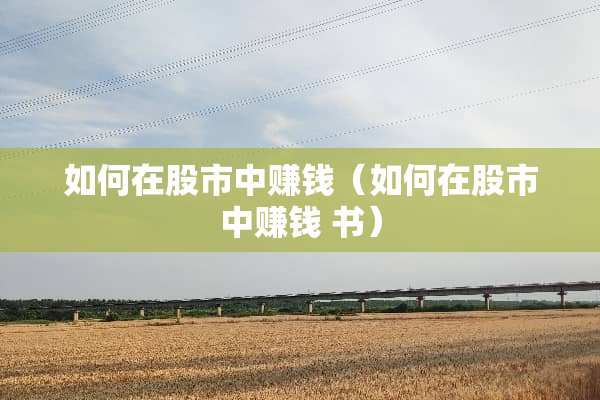 如何在股市中赚钱（如何在股市中赚钱 书）