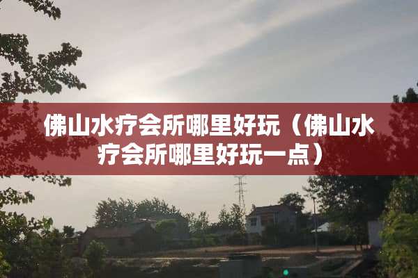 佛山水疗会所哪里好玩（佛山水疗会所哪里好玩一点）