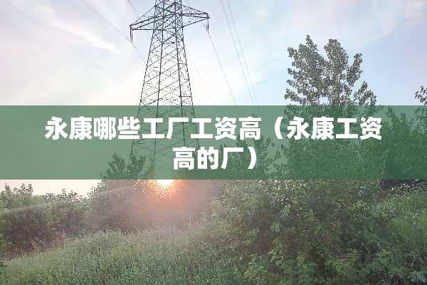永康哪些工厂工资高（永康工资高的厂）