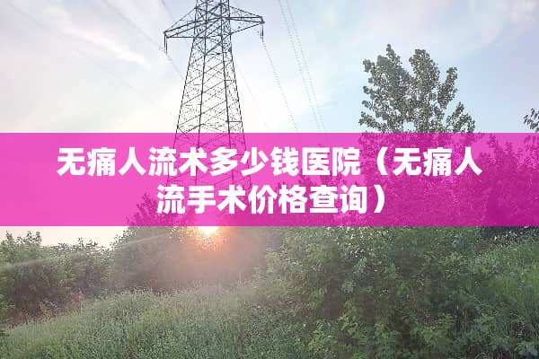 无痛人流术多少钱医院（无痛人流手术价格查询）