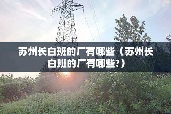 苏州长白班的厂有哪些（苏州长白班的厂有哪些?）