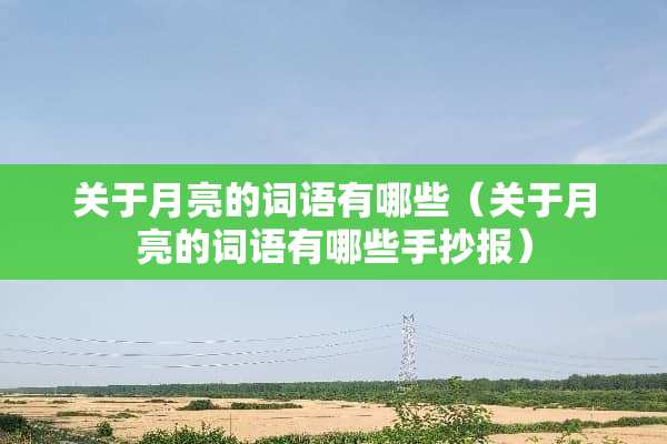 关于月亮的词语有哪些（关于月亮的词语有哪些手抄报）