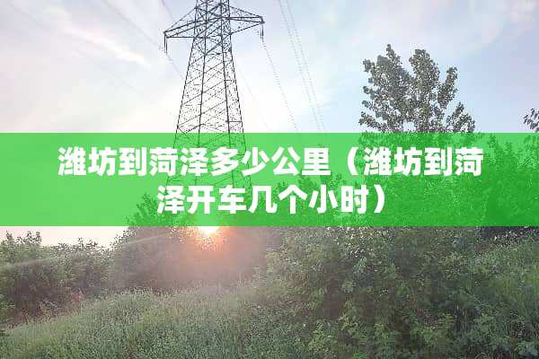 潍坊到菏泽多少公里（潍坊到菏泽开车几个小时）