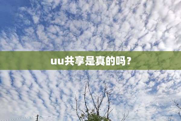uu共享是真的吗？