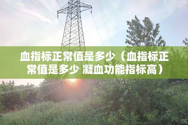 血指标正常值是多少（血指标正常值是多少 凝血功能指标高）