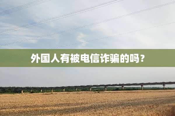外国人有被电信**的吗？