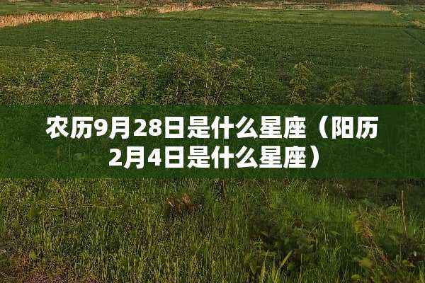 农历9月28日是什么星座（阳历2月4日是什么星座）