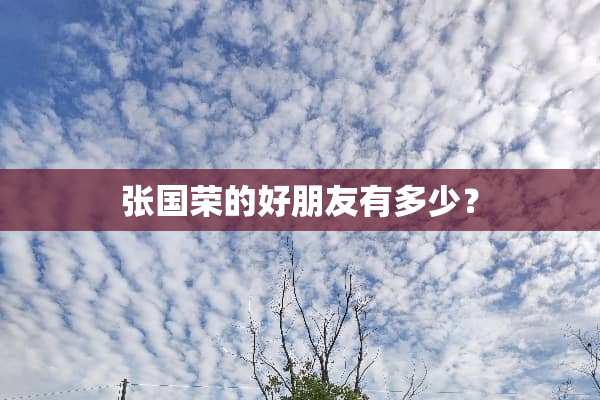 张国荣的好朋友有多少？