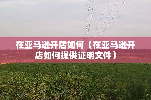 在亚马逊开店如何（在亚马逊开店如何提供证明文件）
