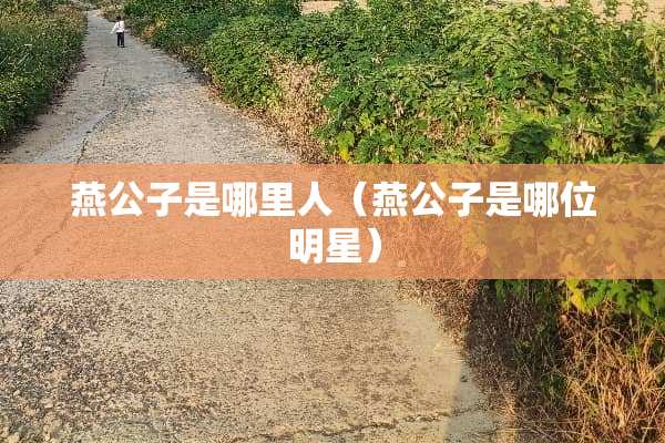 燕公子是哪里人（燕公子是哪位明星）