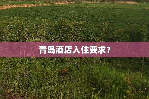 青岛酒店入住要求？