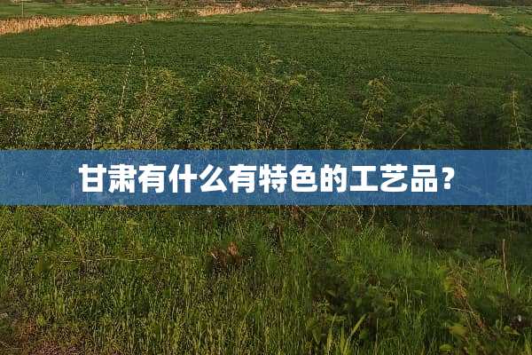 甘肃有什么有特色的工艺品？