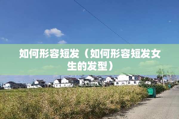 如何形容短发（如何形容短发女生的发型）