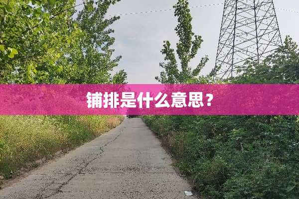 铺排是什么意思？