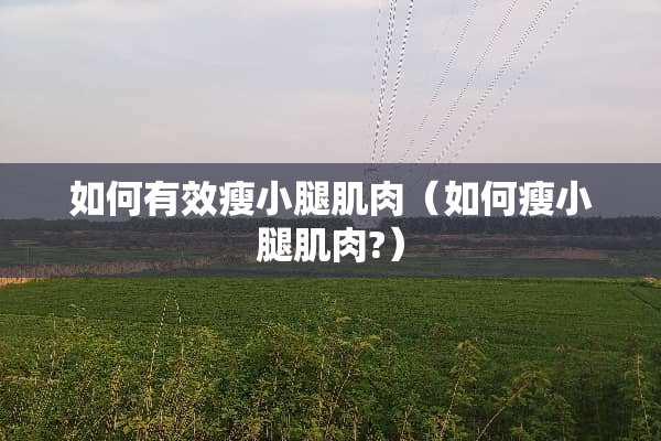 如何有效瘦小腿肌肉（如何瘦小腿肌肉?）