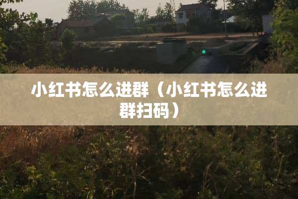 小红书怎么进群（小红书怎么进群扫码）