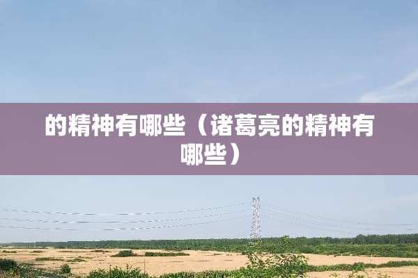 的精神有哪些（诸葛亮的精神有哪些）