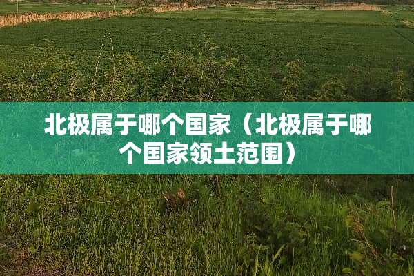 北极属于哪个国家（北极属于哪个国家领土范围）