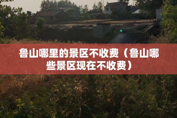 鲁山哪里的景区不收费（鲁山哪些景区现在不收费）