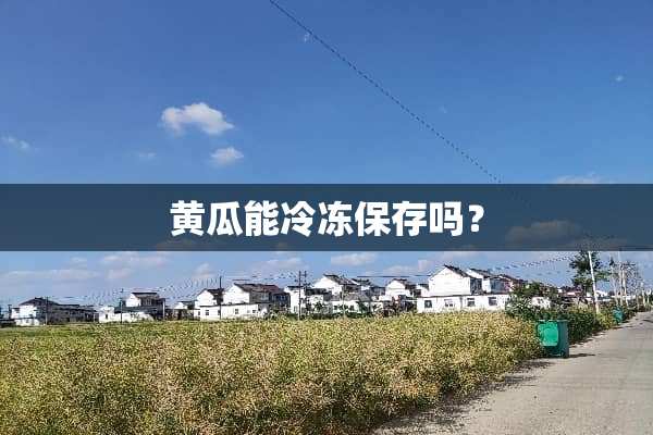 黄瓜能冷冻保存吗？