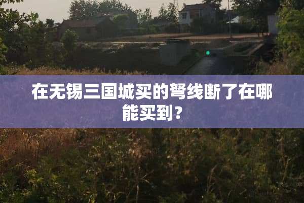 在无锡三国城买的弩线断了在哪能买到？