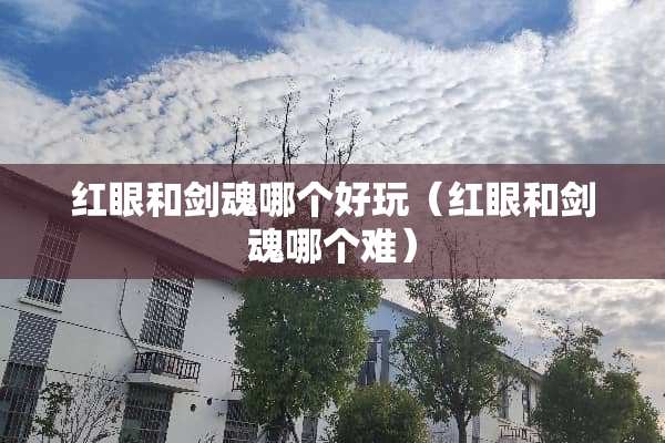 红眼和剑魂哪个好玩（红眼和剑魂哪个难）