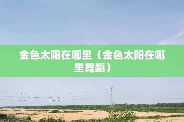 金色太阳在哪里（金色太阳在哪里舞蹈）