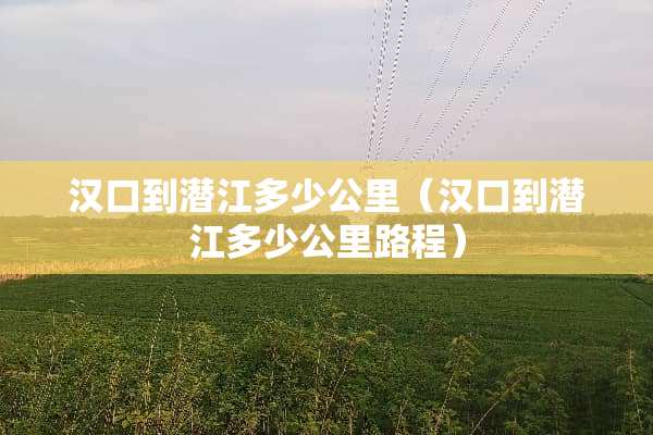 汉口到潜江多少公里（汉口到潜江多少公里路程）