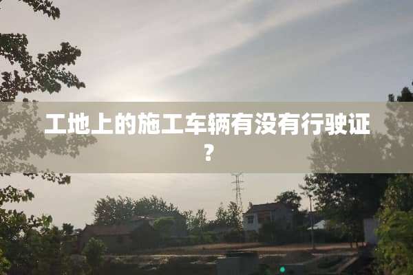 工地上的施工车辆有没有行驶证？
