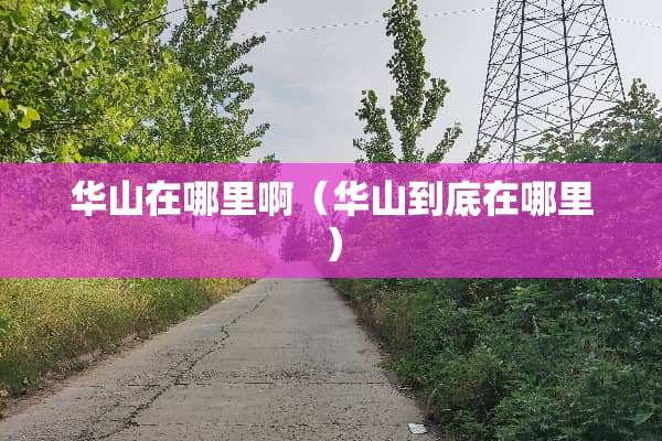 华山在哪里啊（华山到底在哪里）