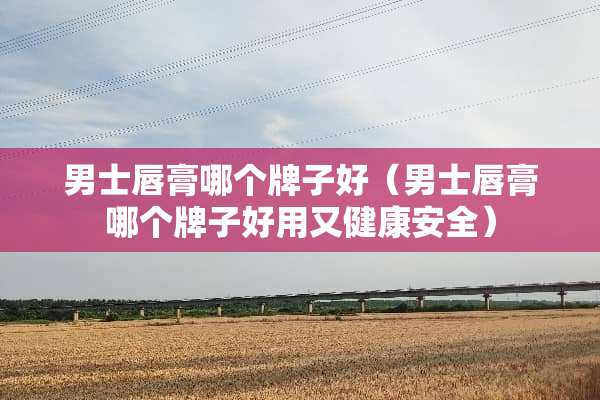 男士唇膏哪个牌子好（男士唇膏哪个牌子好用又健康安全）