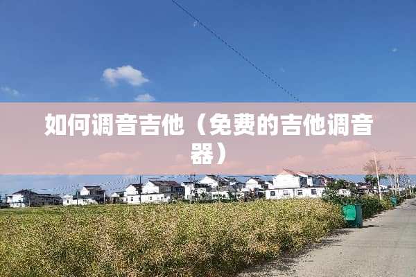 如何调音吉他（免费的吉他调音器）