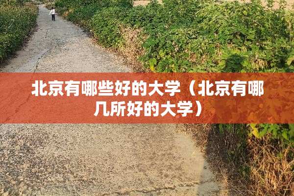 北京有哪些好的大学（北京有哪几所好的大学）