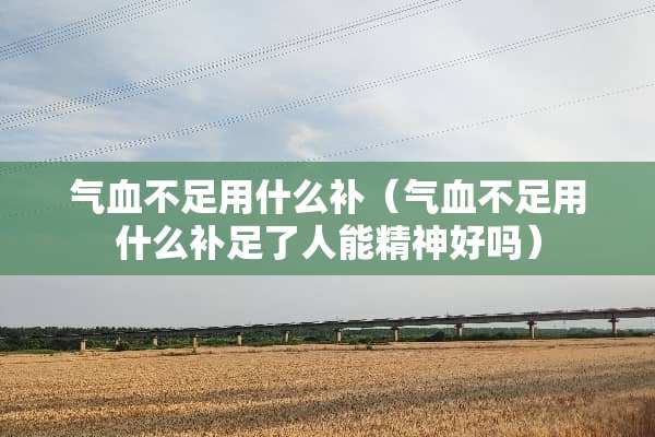 气血不足用什么补（气血不足用什么补足了人能精神好吗）
