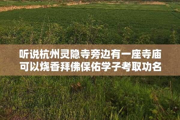 听说杭州灵隐寺旁边有一座寺庙可以烧香拜佛保佑学子考取功名的，哪位大虾知道吗？