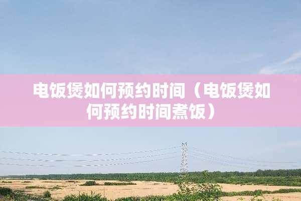 电饭煲如何预约时间（电饭煲如何预约时间煮饭）