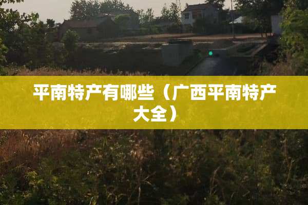 平南特产有哪些（广西平南特产大全）