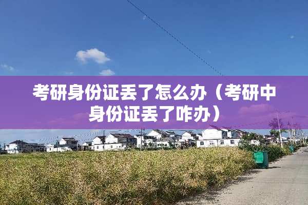 考研***丢了怎么办（考研中***丢了咋办）