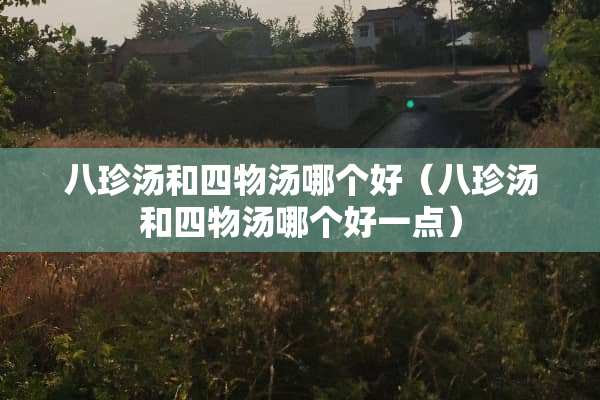 八珍汤和四物汤哪个好（八珍汤和四物汤哪个好一点）