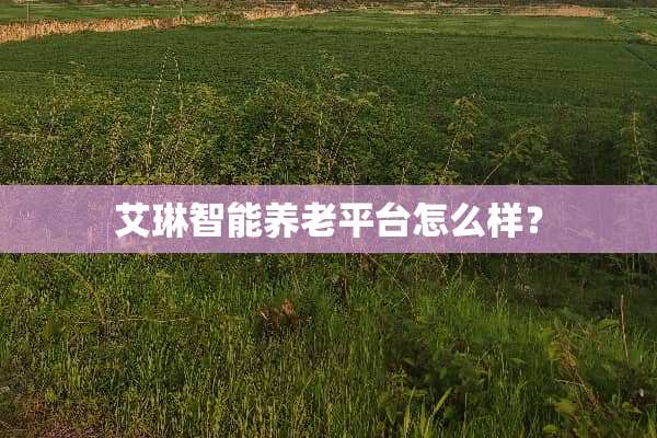 艾琳智能养老平台怎么样？
