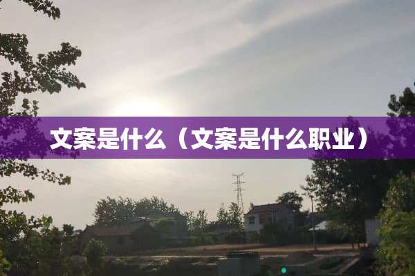 文案是什么（文案是什么职业）