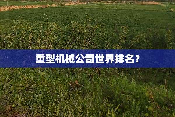 重型机械公司世界排名？