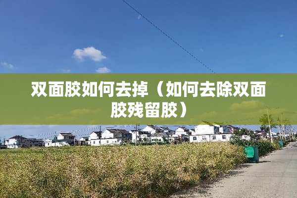 双面胶如何去掉（如何去除双面胶残留胶）