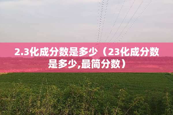 2.3化成分数是多少（23化成分数是多少,最简分数）