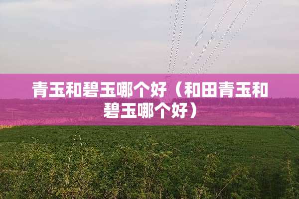 青玉和碧玉哪个好（和田青玉和碧玉哪个好）
