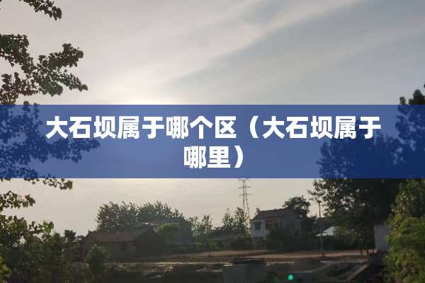 大石坝属于哪个区（大石坝属于哪里）