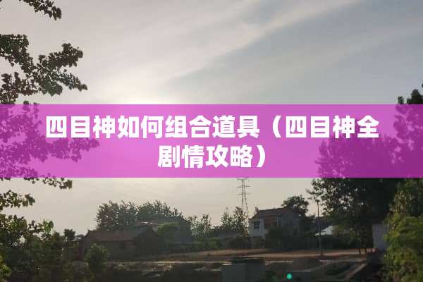 四目神如何组合道具（四目神全剧情攻略）